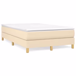 vidaXL Giroletto a Molle con Materasso Crema 120x200 cm in Tessuto - Vista aggiuntiva 2