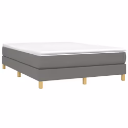 vidaXL Giroletto a Molle con Materasso Grigio Scuro 140x190 cm Tessuto - Vista aggiuntiva 3