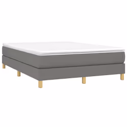 vidaXL Giroletto a Molle con Materasso Grigio Scuro 140x200cm Tessuto - Vista aggiuntiva 3