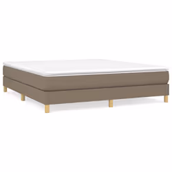 vidaXL Giroletto a Molle con Materasso Tortora 160x200 cm in Tessuto - Vista aggiuntiva 2