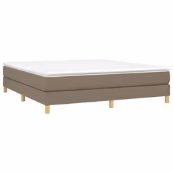 vidaXL Giroletto a Molle con Materasso Tortora 160x200 cm in Tessuto - Vista aggiuntiva 3