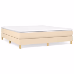 vidaXL Giroletto a Molle con Materasso Crema 160x200 cm in Tessuto - Vista aggiuntiva 2