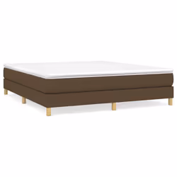 vidaXL Giroletto a Molle con Materasso Marrone Scuro 180x200cm Tessuto - Vista aggiuntiva 2