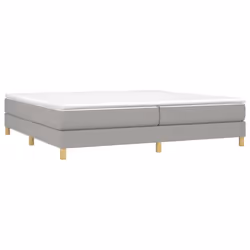 vidaXL Giroletto a Molle con Materasso Grigio Chiaro 200x200cm Tessuto - Vista aggiuntiva 3