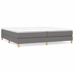 vidaXL Giroletto a Molle con Materasso Grigio Scuro 200x200 cm Tessuto - Vista aggiuntiva 2