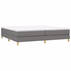 vidaXL Giroletto a Molle con Materasso Grigio Scuro 200x200 cm Tessuto - Vista aggiuntiva 3