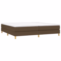 vidaXL Giroletto a Molle con Materasso Marrone Scuro 200x200cm Tessuto - Vista aggiuntiva 3