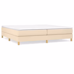 vidaXL Giroletto a Molle con Materasso Crema 200x200 cm in Tessuto - Vista aggiuntiva 2