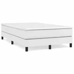vidaXL Giroletto a Molle con Materasso Bianco 120x200 cm in Similpelle - Vista aggiuntiva 2