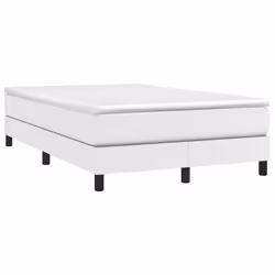 vidaXL Giroletto a Molle con Materasso Bianco 120x200 cm in Similpelle - Vista aggiuntiva 3