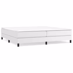 vidaXL Giroletto a Molle con Materasso Bianco 200x200cm in Similpelle - Vista aggiuntiva 2
