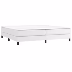 vidaXL Giroletto a Molle con Materasso Bianco 200x200cm in Similpelle - Vista aggiuntiva 3