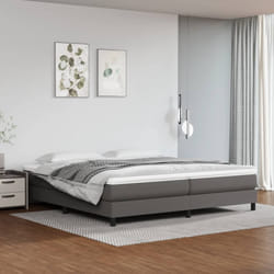 vidaXL Giroletto a Molle con Materasso Grgio 200x200 cm in Similpelle