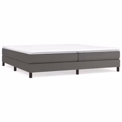 vidaXL Giroletto a Molle con Materasso Grgio 200x200 cm in Similpelle - Vista aggiuntiva 2