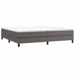 vidaXL Giroletto a Molle con Materasso Grgio 200x200 cm in Similpelle - Vista aggiuntiva 3
