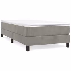 vidaXL Giroletto a Molle con Materasso Grigio Chiaro 80x200 cm Velluto - Vista aggiuntiva 2