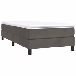 vidaXL Giroletto a Molle con Materasso Grigio Scuro 80x200 cm Velluto - Vista aggiuntiva 3
