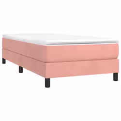 vidaXL Giroletto a Molle con Materasso Rosa 80x200 cm in Velluto - Vista aggiuntiva 3