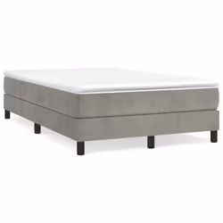 vidaXL Giroletto a Molle con Materasso Grigio Chiaro 120x200cm Velluto - Vista aggiuntiva 2