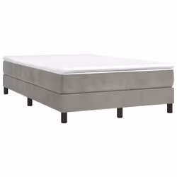 vidaXL Giroletto a Molle con Materasso Grigio Chiaro 120x200cm Velluto - Vista aggiuntiva 3