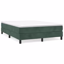 vidaXL Giroletto a Molle con Materasso Verde Scuro 140x200 cm Velluto - Vista aggiuntiva 2