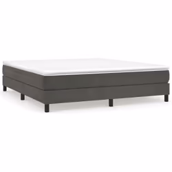 vidaXL Giroletto a Molle con Materasso Grigio Scuro 160x200 cm Velluto - Vista aggiuntiva 2