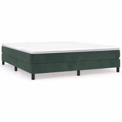 vidaXL Giroletto a Molle con Materasso Verde Scuro 180x200 cm Velluto - Vista aggiuntiva 2
