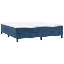 vidaXL Giroletto a Molle con Materasso Blu Scuro 180x200 cm in Velluto - Vista aggiuntiva 3