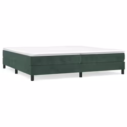 vidaXL Giroletto a Molle con Materasso Verde Scuro 200x200 cm Velluto - Vista aggiuntiva 2