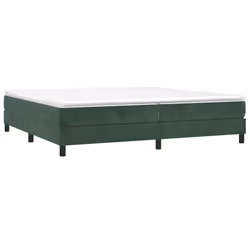 vidaXL Giroletto a Molle con Materasso Verde Scuro 200x200 cm Velluto - Vista aggiuntiva 3