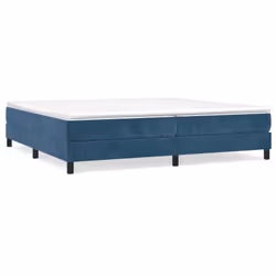 vidaXL Giroletto a Molle con Materasso Blu Scuro 200x200 cm in Velluto - Vista aggiuntiva 2