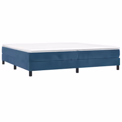 vidaXL Giroletto a Molle con Materasso Blu Scuro 200x200 cm in Velluto - Vista aggiuntiva 3