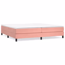 vidaXL Giroletto a Molle con Materasso Rosa 200x200 cm in Velluto - Vista aggiuntiva 2