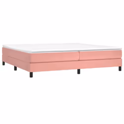 vidaXL Giroletto a Molle con Materasso Rosa 200x200 cm in Velluto - Vista aggiuntiva 3