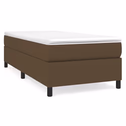 vidaXL Giroletto a Molle con Materasso Marrone Scuro 80x200 cm Tessuto - Vista aggiuntiva 2