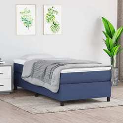 vidaXL Giroletto a Molle con Materasso Blu 90x190 cm in Tessuto