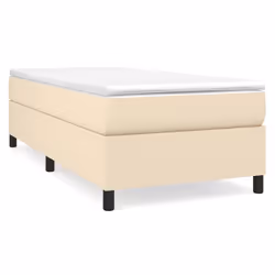 vidaXL Giroletto a Molle con Materasso Crema 90x200 cm inTessuto - Vista aggiuntiva 2