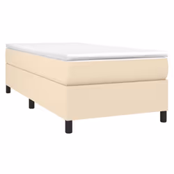 vidaXL Giroletto a Molle con Materasso Crema 90x200 cm inTessuto - Vista aggiuntiva 3