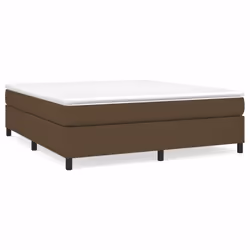 vidaXL Giroletto a Molle con Materasso Marrone Scuro 160x200cm Tessuto - Vista aggiuntiva 2