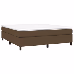 vidaXL Giroletto a Molle con Materasso Marrone Scuro 160x200cm Tessuto - Vista aggiuntiva 3