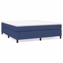 vidaXL Giroletto a Molle con Materasso Blu 160x200 cm in Tessuto - Vista aggiuntiva 2