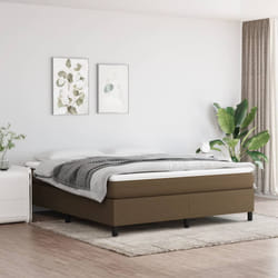 vidaXL Giroletto a Molle con Materasso Marrone Scuro 180x200cm Tessuto