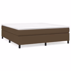 vidaXL Giroletto a Molle con Materasso Marrone Scuro 180x200cm Tessuto - Vista aggiuntiva 2