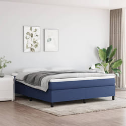 vidaXL Giroletto a Molle con Materasso Blu 180x200 cm in Tessuto