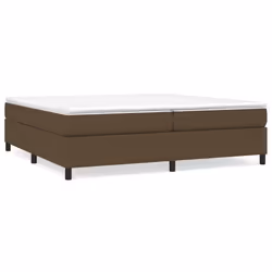 vidaXL Giroletto a Molle con Materasso Marrone Scuro 200x200cm Tessuto - Vista aggiuntiva 2