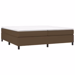 vidaXL Giroletto a Molle con Materasso Marrone Scuro 200x200cm Tessuto - Vista aggiuntiva 3
