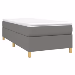vidaXL Giroletto a Molle con Materasso Grigio Scuro 90x190 cm Tessuto - Vista aggiuntiva 3