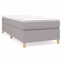 vidaXL Giroletto a Molle con Materasso Grigio Chiaro 90x200 cm Tessuto - Vista aggiuntiva 2