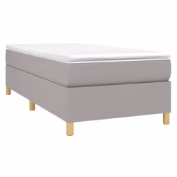 vidaXL Giroletto a Molle con Materasso Grigio Chiaro 90x200 cm Tessuto - Vista aggiuntiva 3