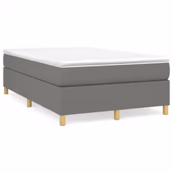 vidaXL Giroletto a Molle con Materasso Grigio Scuro 120x200 cm Tessuto - Vista aggiuntiva 2
